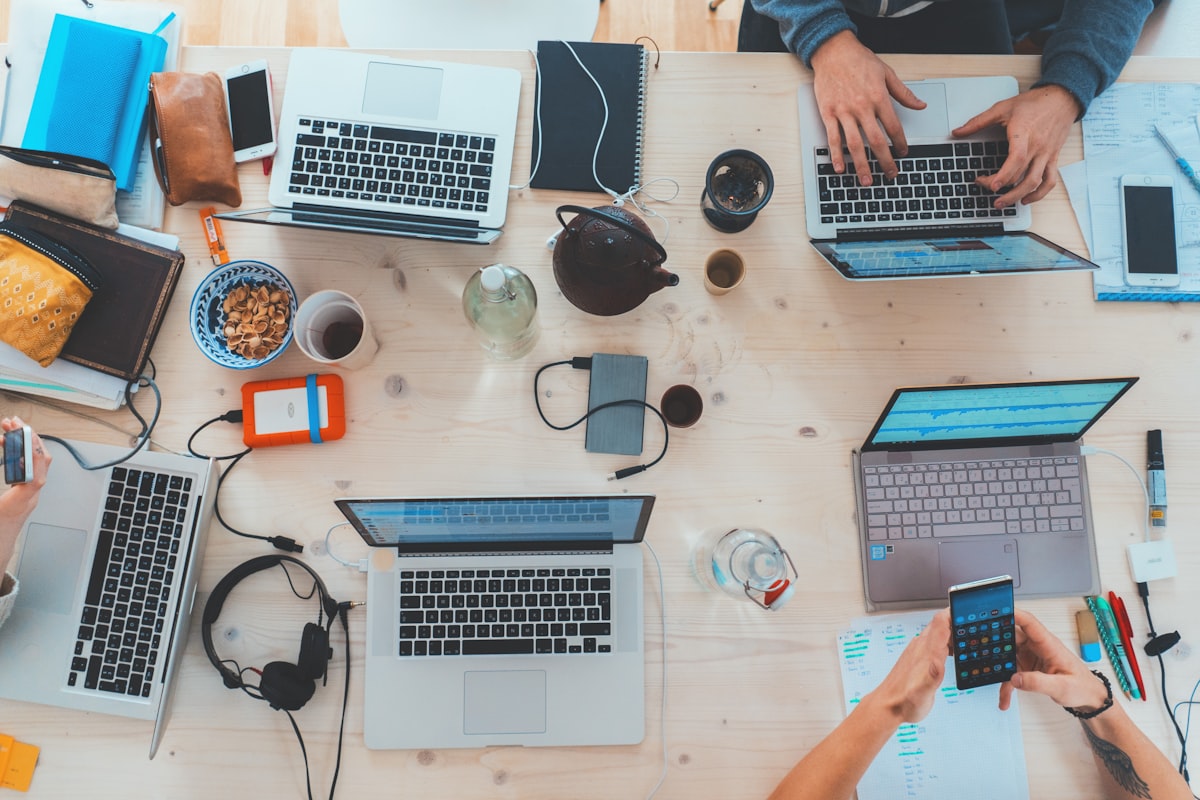 Gadgets and lifestyle items on a desk